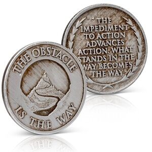 🌙 B23 - Daily Stoic  The Obstacle is the way Inspirational Coin